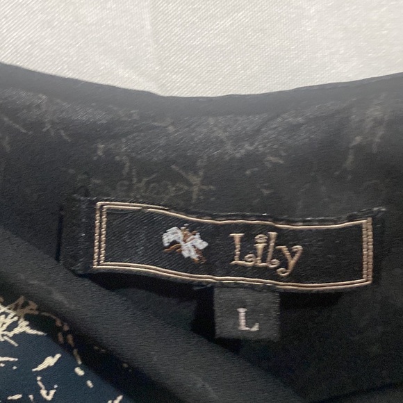 Lily Black And White Floral Print Skirt size Large - Picture 5 of 9